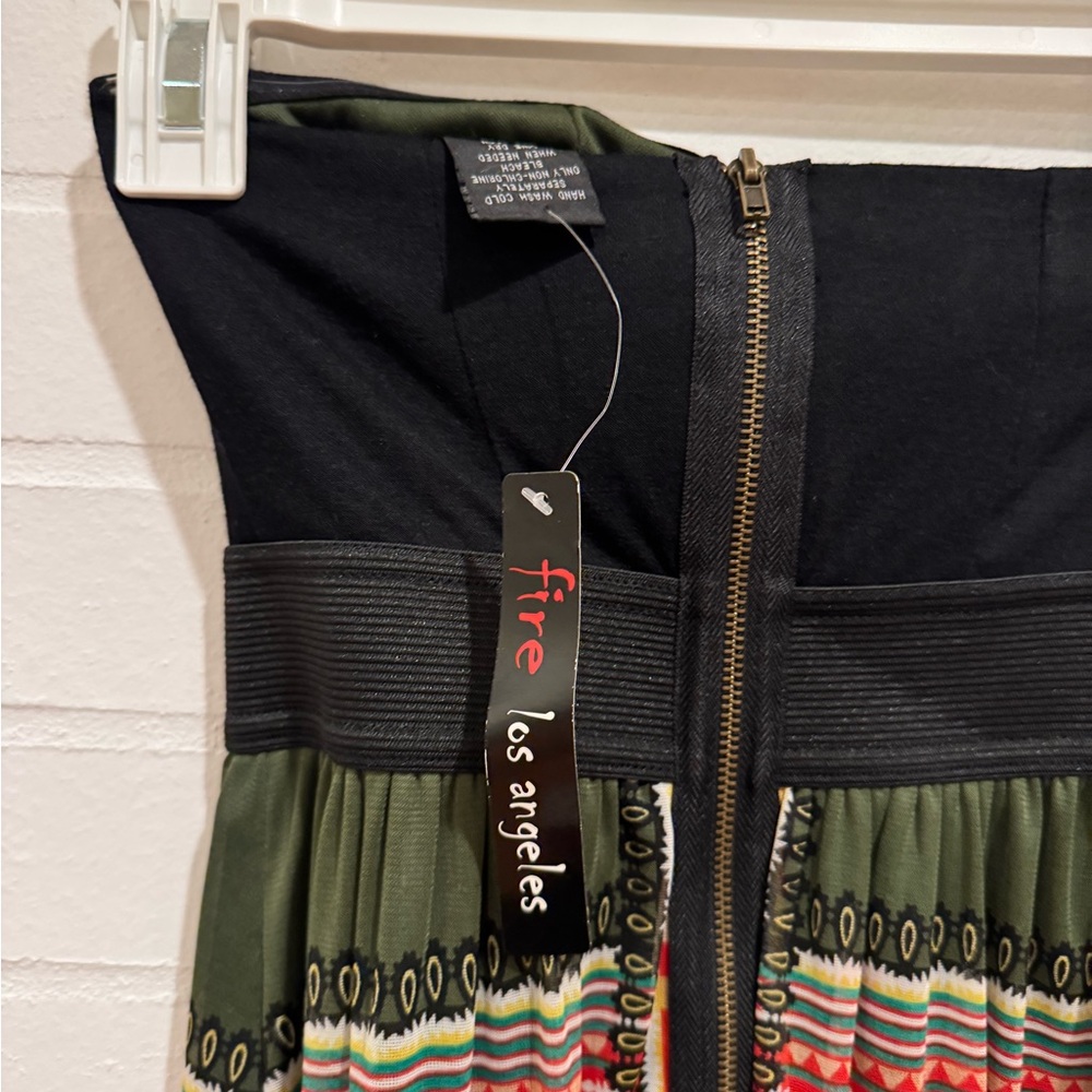 NWT Strapless Black and Multicolor Patterned Dress - Picture 8 of 10